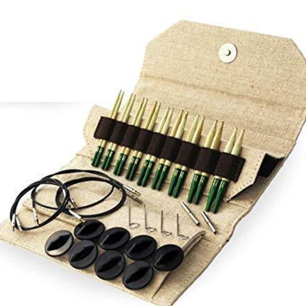 Grove Lykke 3.5" Interchangeable Circular Knitting Needle Set Basketweave Case